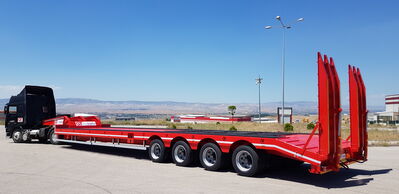 GT LOWBED SEMI TRAILERS which is knows also low loader and can carry heavy loads , excavators , construction machines, transformer, generator , cranes , caravans , army tanks and different kind of big machines. Lowbed Semi Trailers can be produced between 2 axles to 8 axles and loading capacity starting from 20 Tons to 180 Tons , rear or front loading Lowbed Trailers and platform as customer demand with different kind of specification according to demand. Self steering axles, hydraulic auto remote control axles, pool type chassis, Low bed Trailers hydraulic ramp, platform type chassis can be used in different kind of Low bed trailer