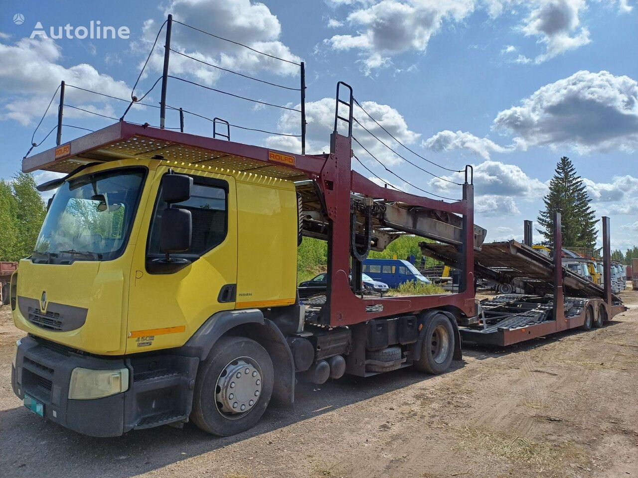 Renault Premium 450 ROLFO car transporter + car transporter trailer