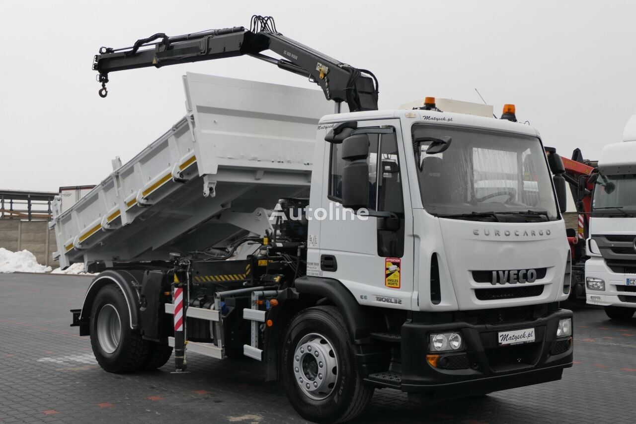 IVECO Eurocargo 190EL32 - 3 way tipper + crane HIAB 088 B-1 Hiduo  dump truck