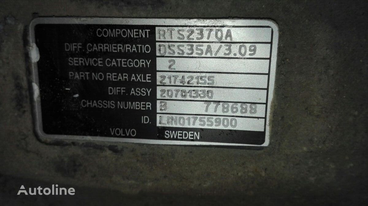 Volvo FM differential for truck tractor